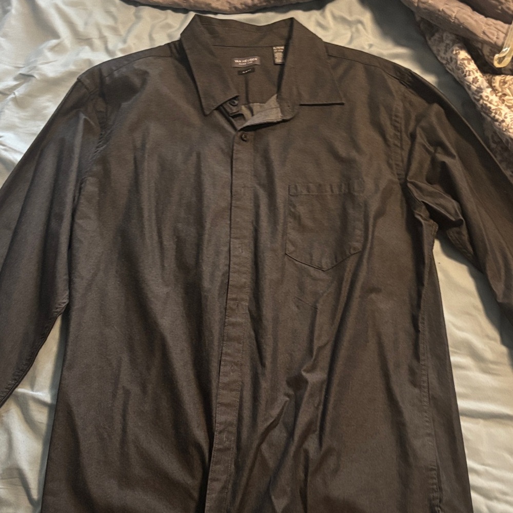 Van Heusen Black Casual Button Down Shirt